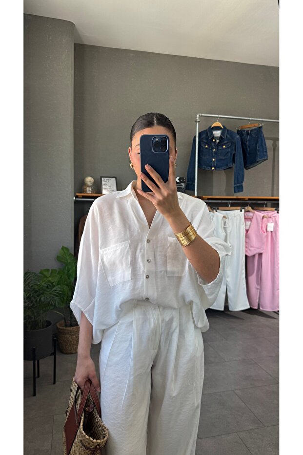 Oversize White Women's Shirt