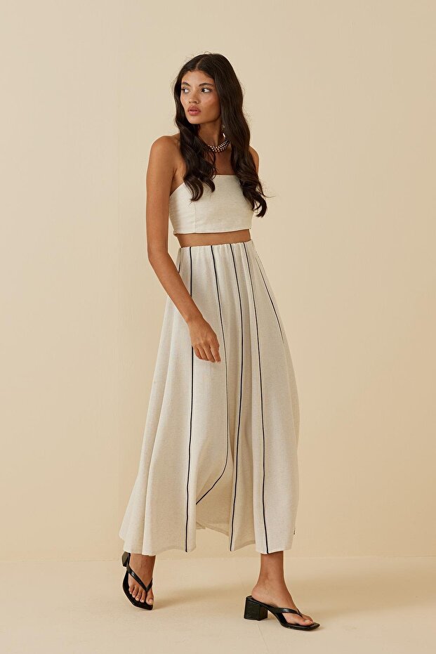 Biyeli Keten Etek Bej - 5