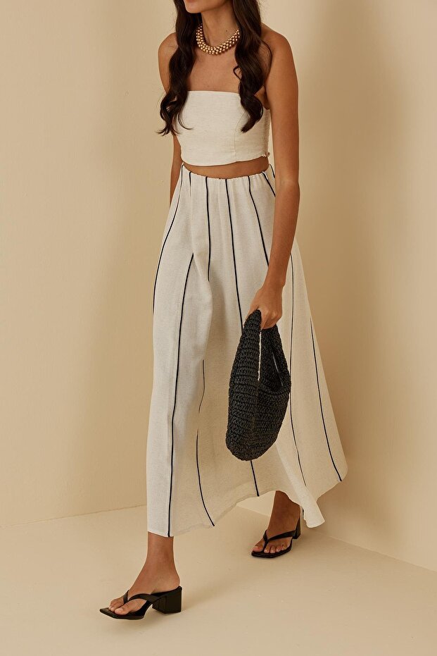 Biyeli Keten Etek Bej - 6