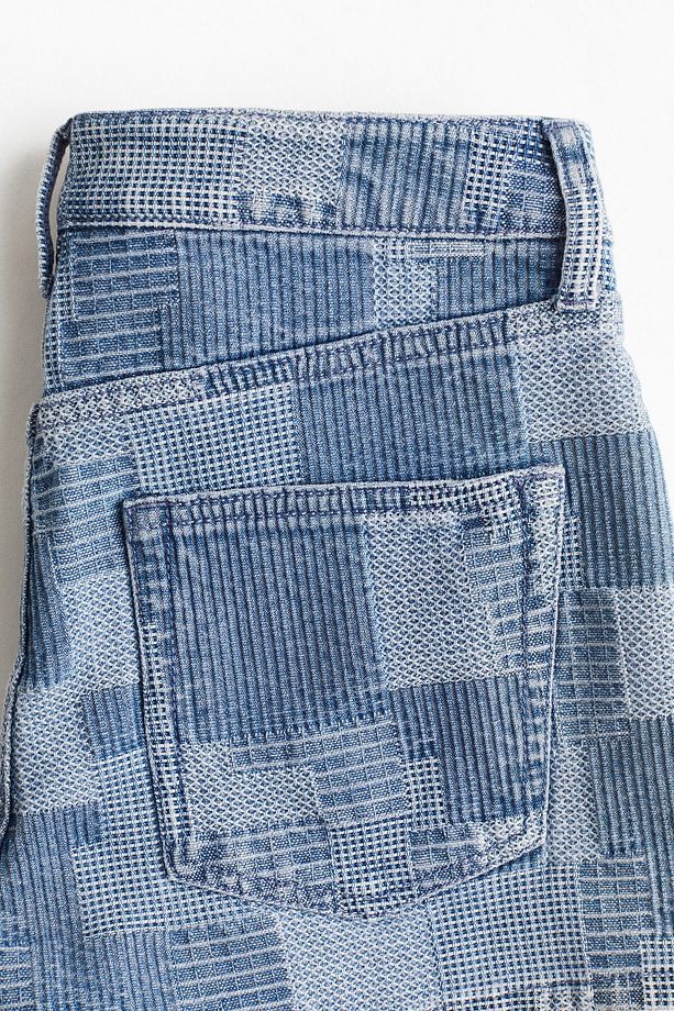 Patchwork Görünümlü Kot Şort - 2