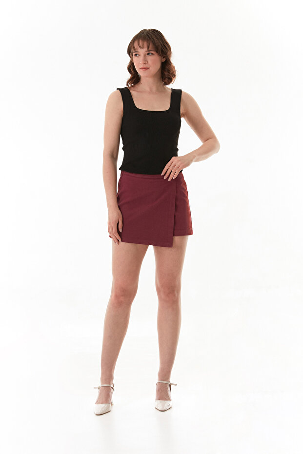 Basic Kare Yaka Triko Bluz - 5