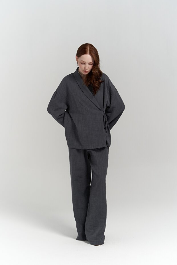 Anya Kimono Trousers Anthracite Set
