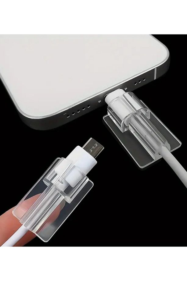 Apple-Android Type-C Kabloları İçin Şeffaf Kablo koruyucusu Samsung/Xiaomi 2 adet - 4