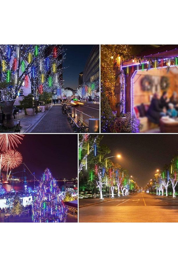 3.2M Meteor Kayan Led RGB Led 8'li İç Mekan Ve Dış Mekan Bahçe Teras Yazlık Ev Ofis Dekor Süsleme - 1