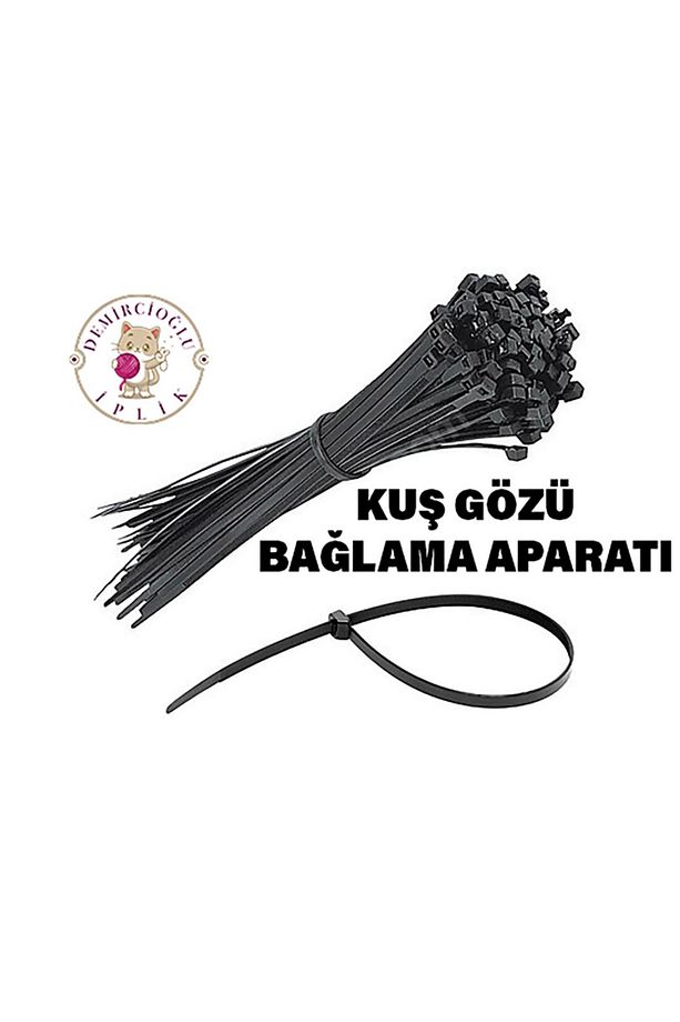 Çadır- Branda- File- Gölgelik File- Bağlama Aparatı - Kuş gözü Bağlama 25 Adet (3,6 mm- 25 cm) SİYAH - 2