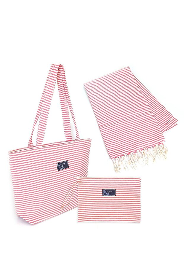 Peshtemal Beach Bag Towel Makeup Bag Tool Set