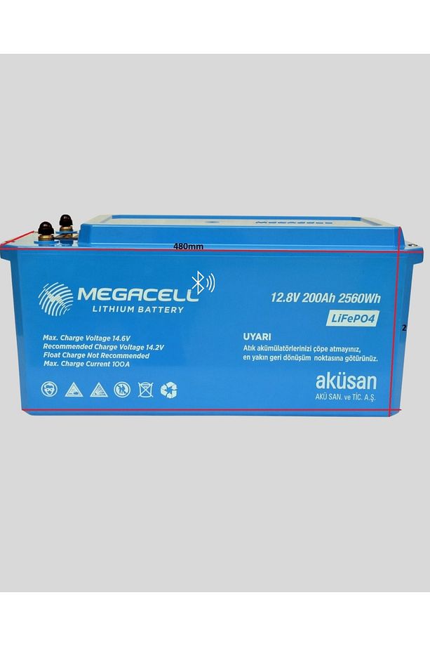 12.8v 200ah Lifepo4 Lityum Demir Fosfat Akü(ABS KASA) Normal Bluetoothlu - 1