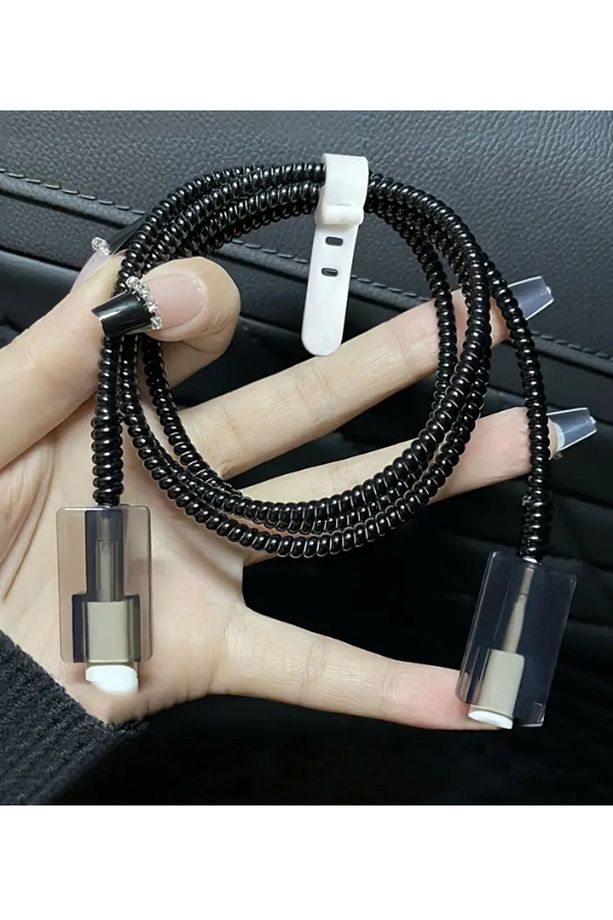 Apple-Android Type-C Kabloları İçin Kablo koruyucusu ve Sarma İpi,Kırılmayı Önlemek Samsung/Xiaomi - 3