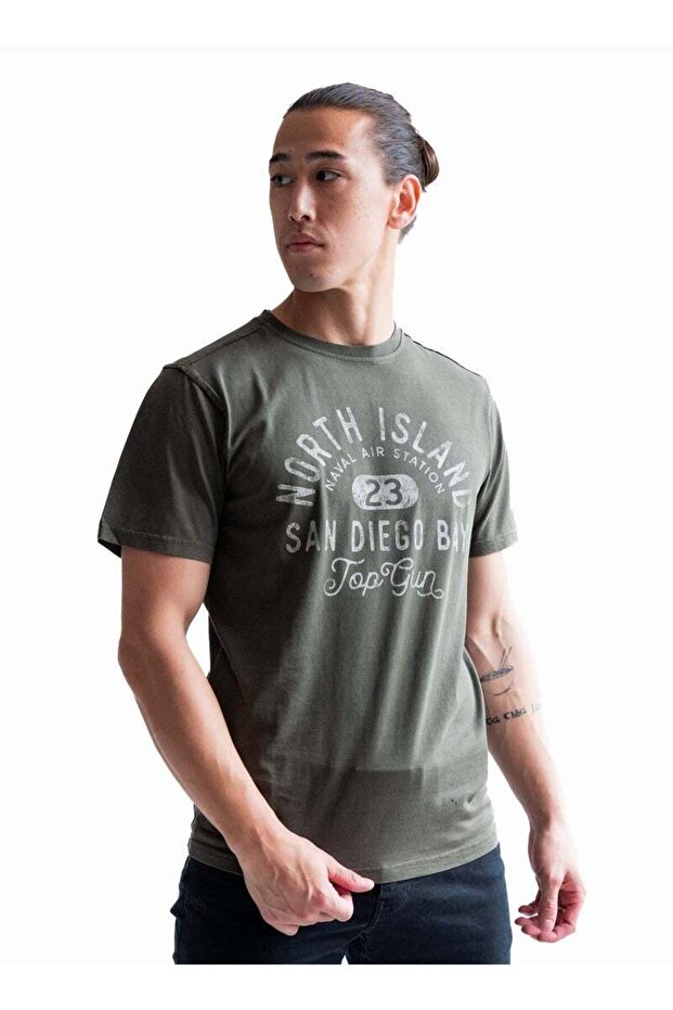 North Island Tee for Men Naval Aviation Style Soft Cotton Short Sleeve Graphic T-Shirt