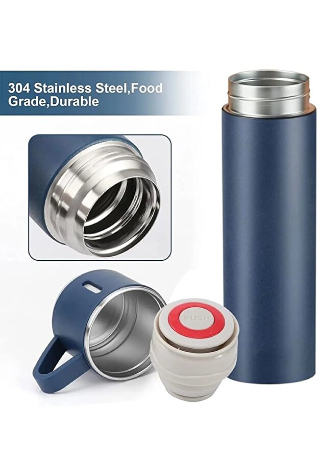 Mobgift Isim Baskılı Paslanmaz Çelik Termos 2 Bardaklı - 6