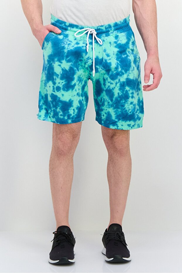 Men Tie Dye Basic Shorts, Multicolor - 1