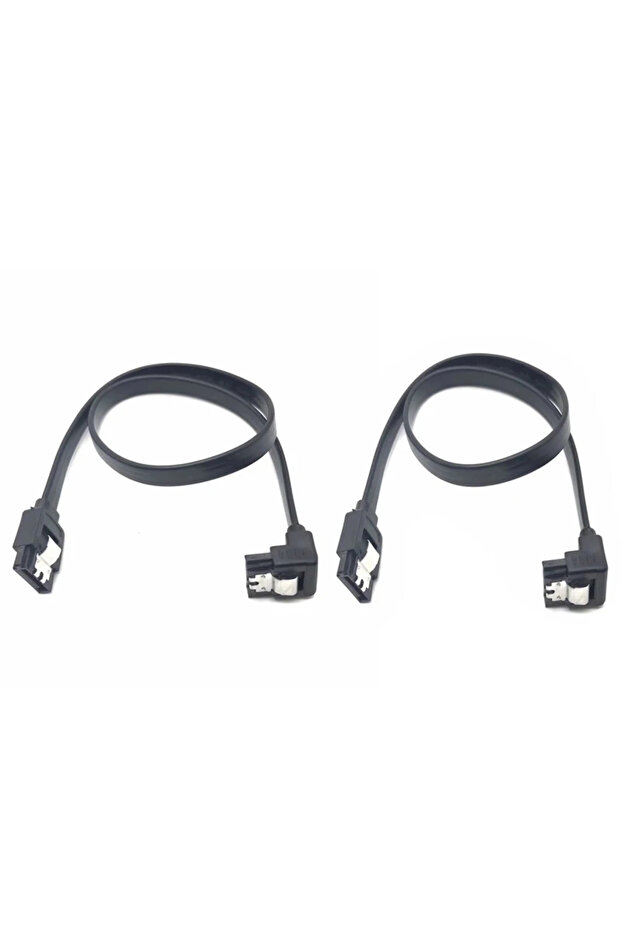 قطعتان من كابل بيانات SATA 3.0 بزاوية قائمة، 50 سم، عالي السرعة، محول توصيل SATA III