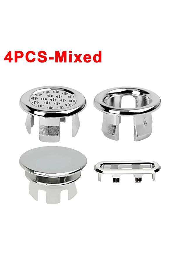 4PCS-(Mixed) 4Pcs Kitchen Bathroom Basin Circular Overflow Drain Cover Decoration Bathtub Sink Hole