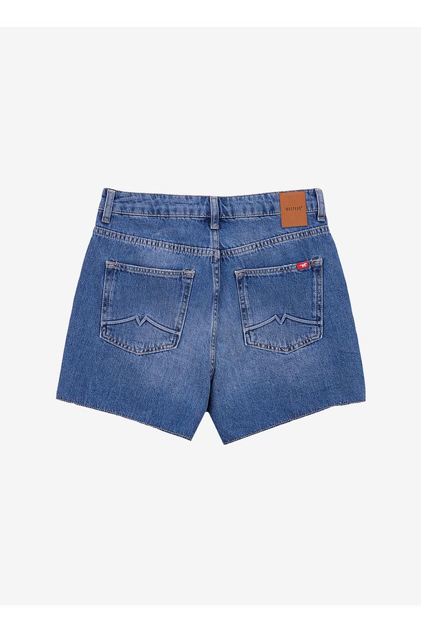 Standart Bel Normal Mavi Kadın Denim Şort M5SL-SRT1119 - 7