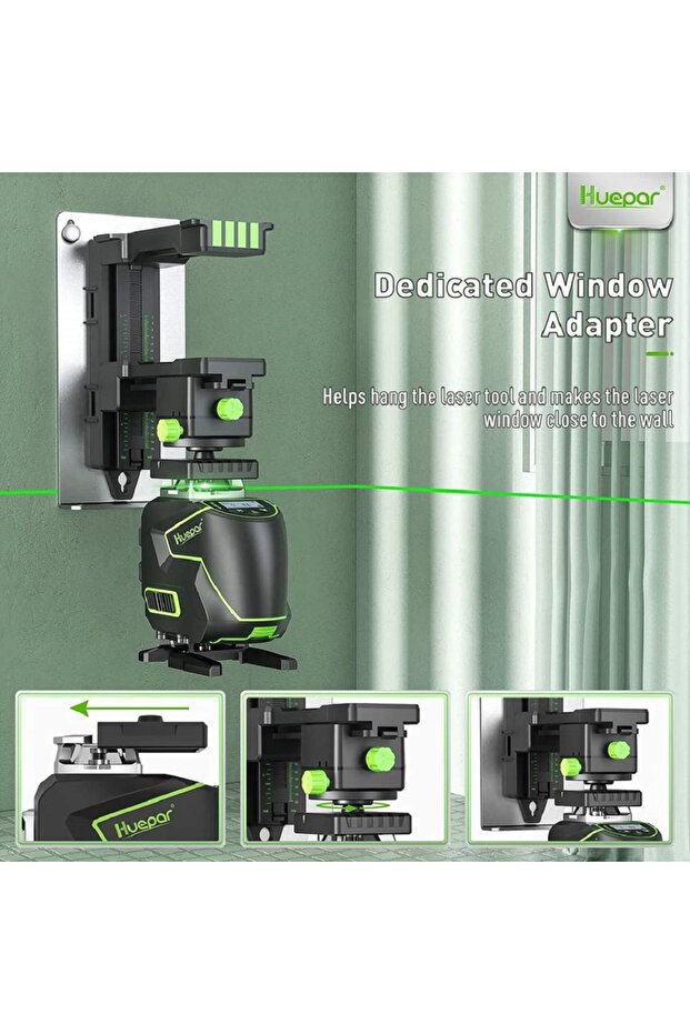 Huepar Pivoting 360 Degree Adjustable Base Pv11+ 1/4" Thread Bracket Laser Level Adapter - 3