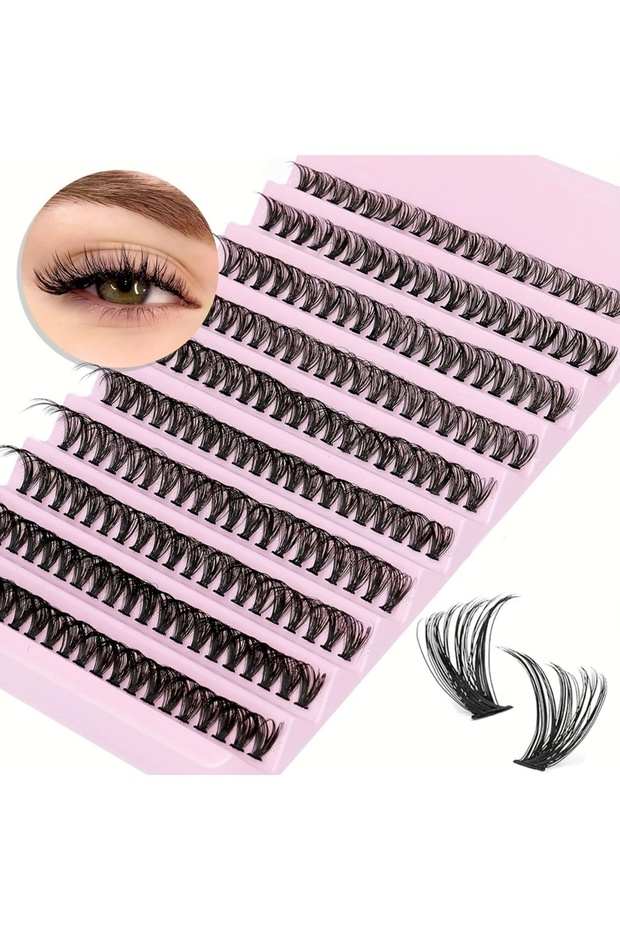 MIX 0.07mm D Brushed Chrome Individual Lashes 8-16mm 200pcs Cluster Lashes Natural Look Mixed Tray D