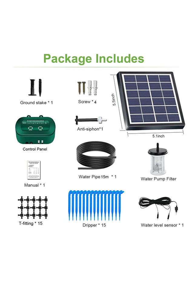 1 set Solar Intelligent Irrigation Kit 6V 2W with Built-in 1800mAh Battery Irrigation for Potted Pla