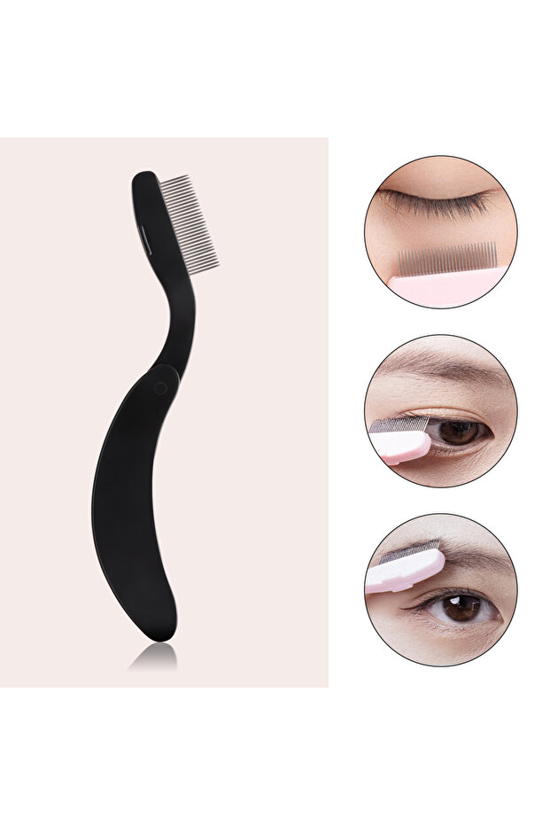 black 1-pack curved design eyelash beauty folding separator portable eyelash brush comb eyelashes st