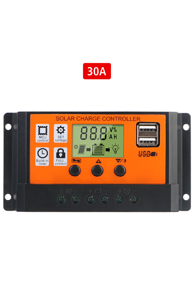 30A Colorful Screen Built-in Timer LCD Display Accessory 10A 20A 30A 12V 24V Automatic Recognition O