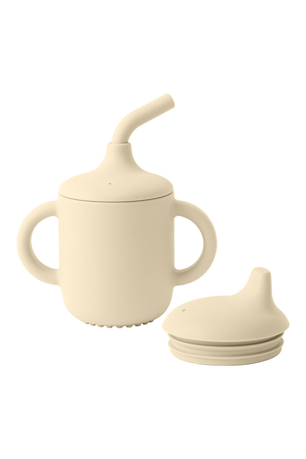 A12 1PCS Two Lids Baby Silicone Straw Cup BPA Free Portable Storage Snack Container Feeding Cup Kids