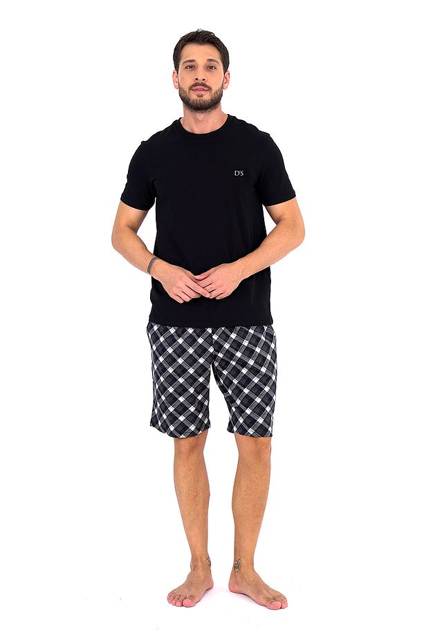 Ds Damat Ekose Desen Şort Takım SİYAH - 4
