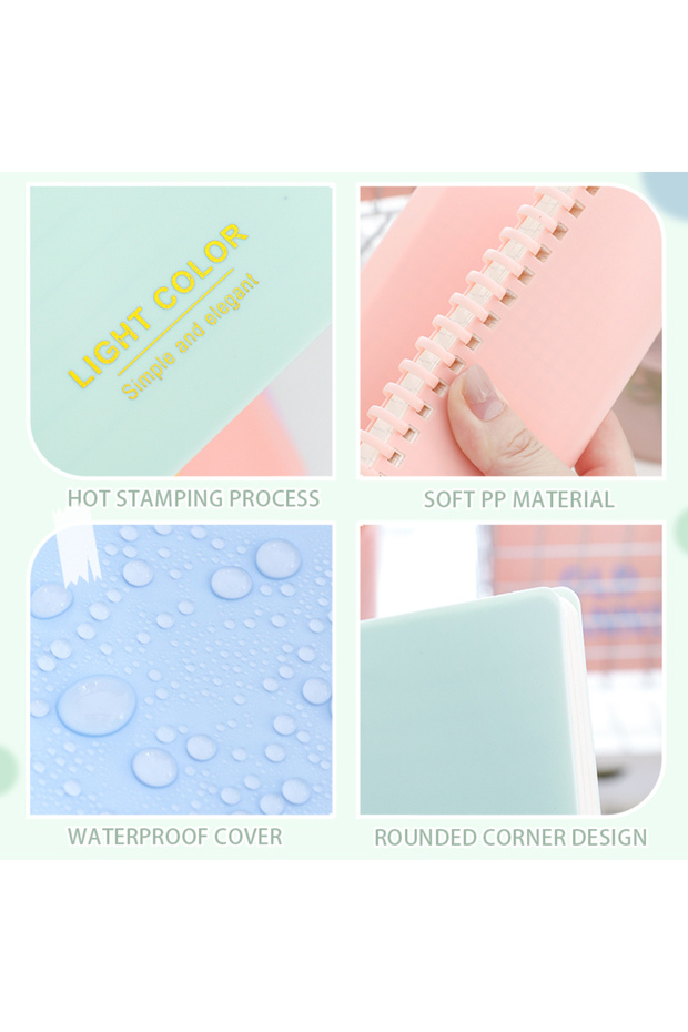 A5 Pink A5/B5 Multi color Soft Elastic Spiral Soft Coil Notebook 70 sheets, with an easy to tear inn - 5