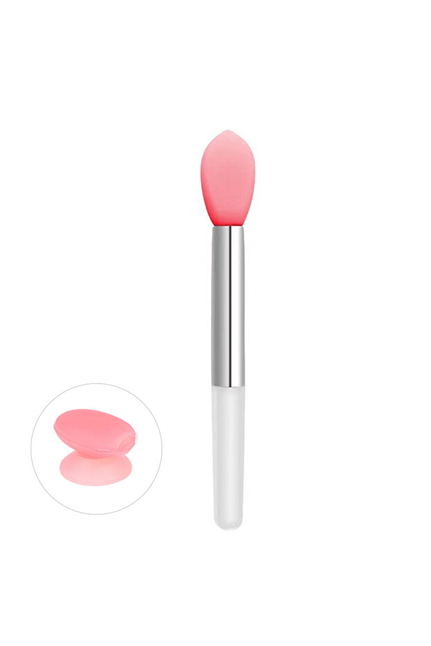 Pink 1PC Silicone Lip Balms Lip Mask Brush with Sucker Dust Cover Lipstick Cosmetic Makeup Brushes L
