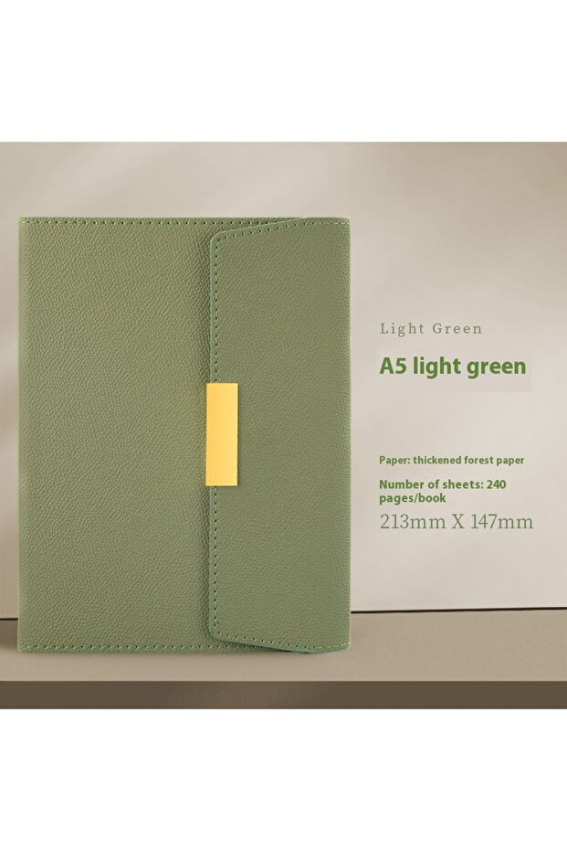 A5 green Thickened upgraded high-end notebook diary notebook A5 retro high-end PU leather classic tr - 1