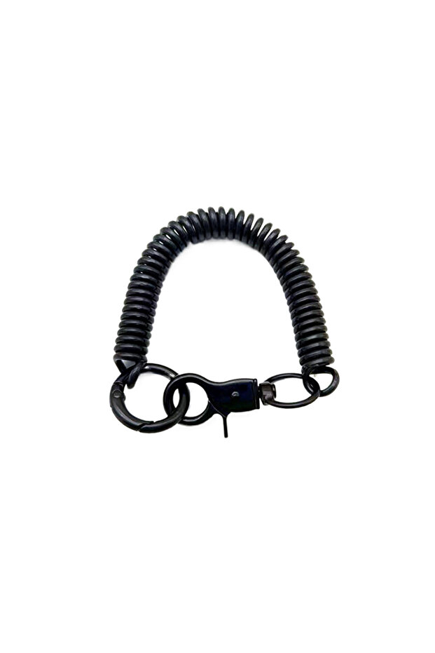Black Colorful Lobster Clasp ID Card Holder Lanyard Keyring Anti-lost Spring Rope Retractable Keycha
