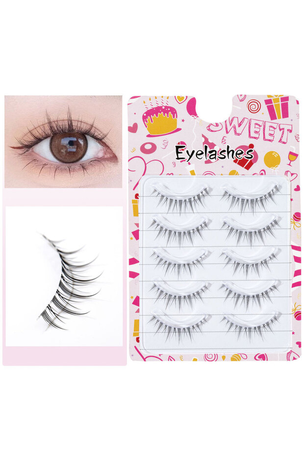 13mm BLACK-SJ-2102 Comic Eyes 5 Pairs of Enlarged Eyes Natural Slender Small Demon Style Transparent