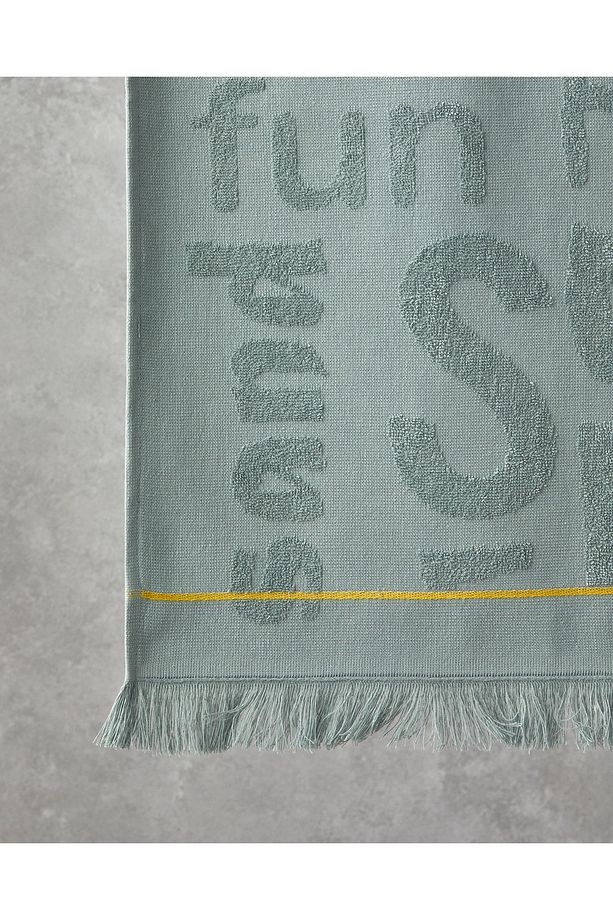 Dynamic Word Pamuklu Plaj Havlusu 70x140 cm Sage - 3