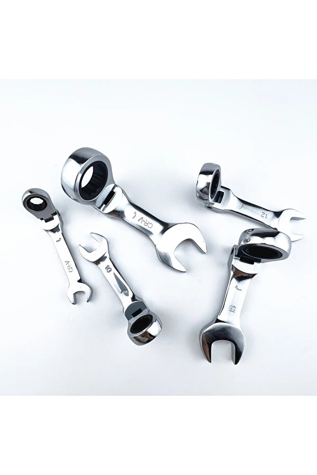 8mm Mini Short Handle Ratchet Wrench With Movable Head Quick Dual-purpose Open End Wrench Hardware T - 4