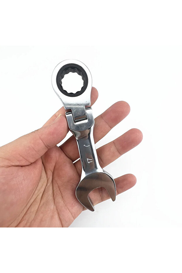 8mm Mini Short Handle Ratchet Wrench With Movable Head Quick Dual-purpose Open End Wrench Hardware T - 5