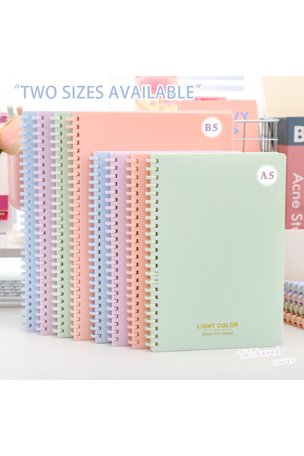 A5 Pink A5/B5 Multi color Soft Elastic Spiral Soft Coil Notebook 70 sheets, with an easy to tear inn - 1
