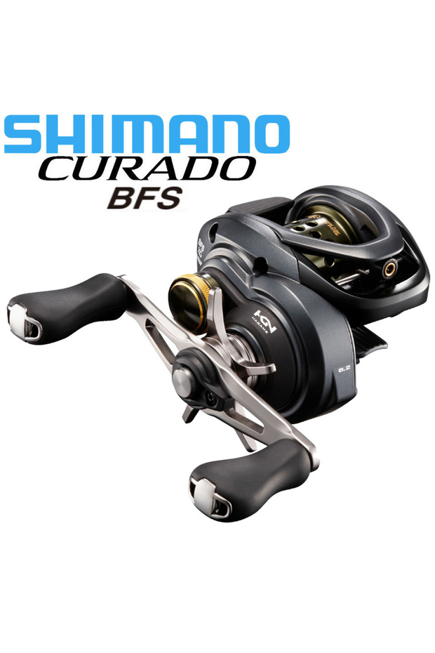 بكرات صيد السمك SHIMANO CURADO BFS ذات البكرة الضحلة لليد اليسرى، مزودة بتيار تنقيط مائي صغير، باللون الأبيض S