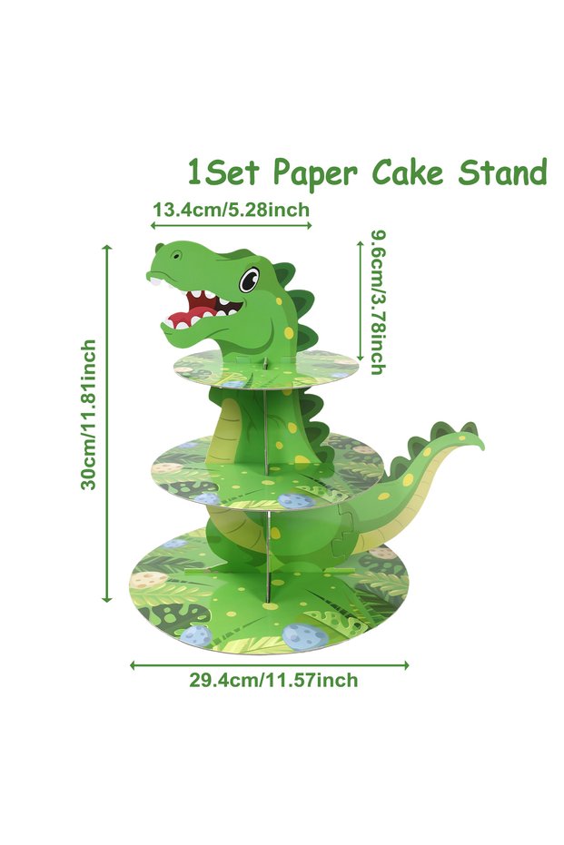 Deep Sapphire Dinosaur Cupcake Stand Birthday Party Decoration Kids Boy Girl Dino Wedding Birthday P