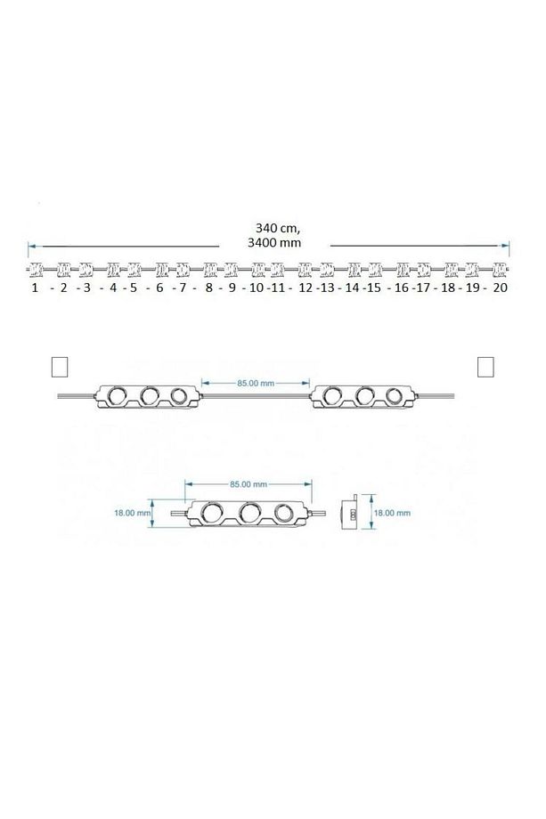 10 Adet 1.8 Watt 3 Ledli Parmak Led Modül Mercekli Beyaz,Gün ışığı,amber (sarı),kırmızı 12v - 8