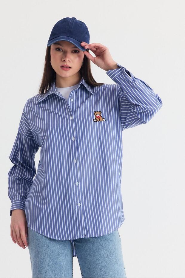 Cămașă oversize brodata Saks Teddy Bear 4689A - 7