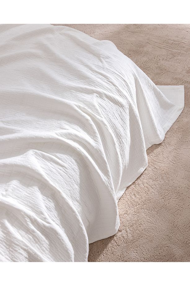 Feolette Çift Kişilik Yatak Örtüsü - Beyaz - 6