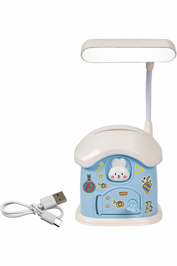 Sevimli Ledli Kumbara | Stickerlı Gece Lambası Led Lamba Baş Ucu Hediyelik - Usb Type-c Şarj - 5