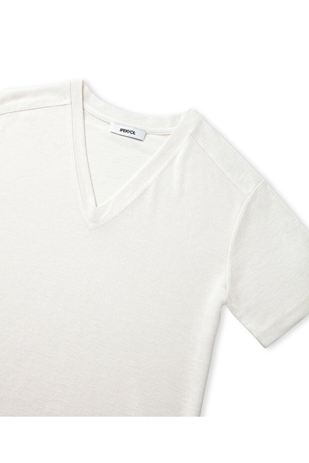 V yaka basic tişört - 4