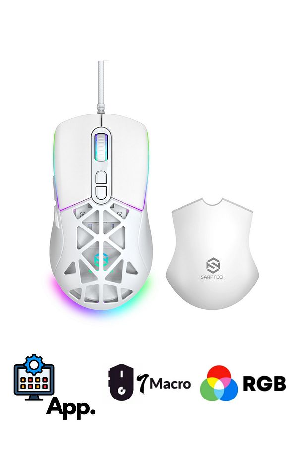 Rgb 7 Tuşlu 12.800dpi Makrolu Yazılım App Destekli Değiştirilebilir Başlıklı Gaming Oyuncu Mouse - 1