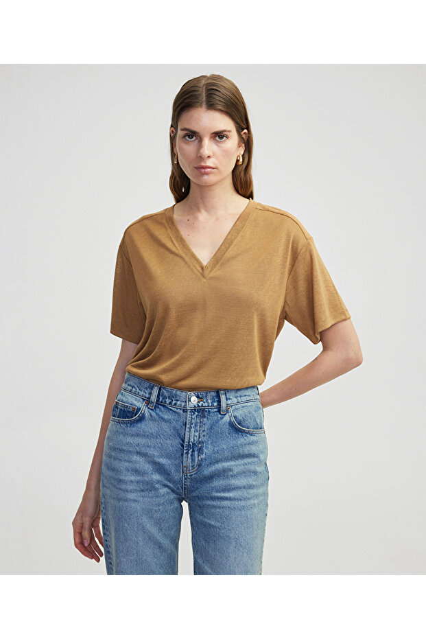 V yaka basic tişört - 1