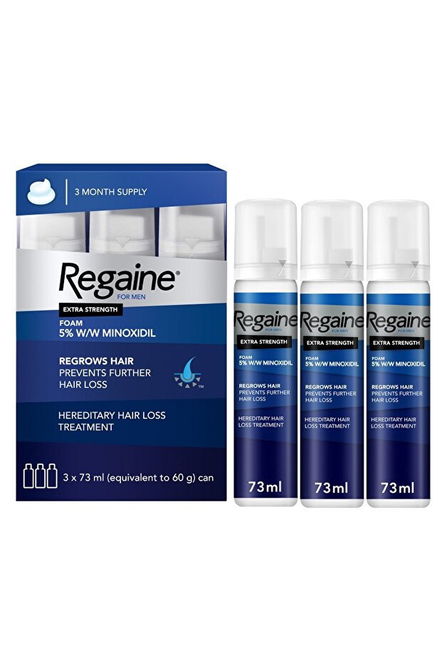 Regaine For Men Extra Strength Scalp Foam 5% 3x73ml