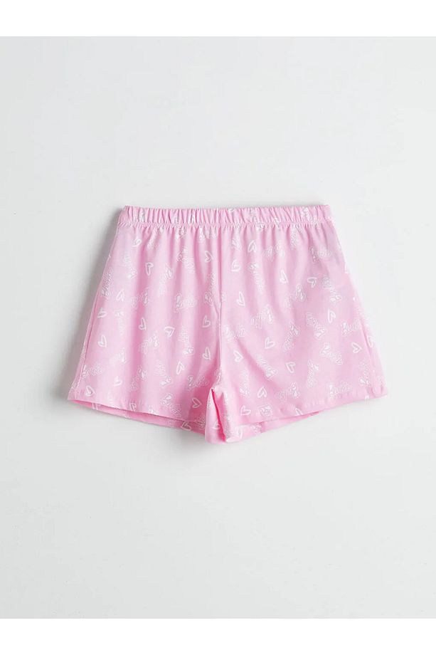 LCW Young Pembe Barbi Baskılı Kadın Şortlu Pijama Takımı - 4