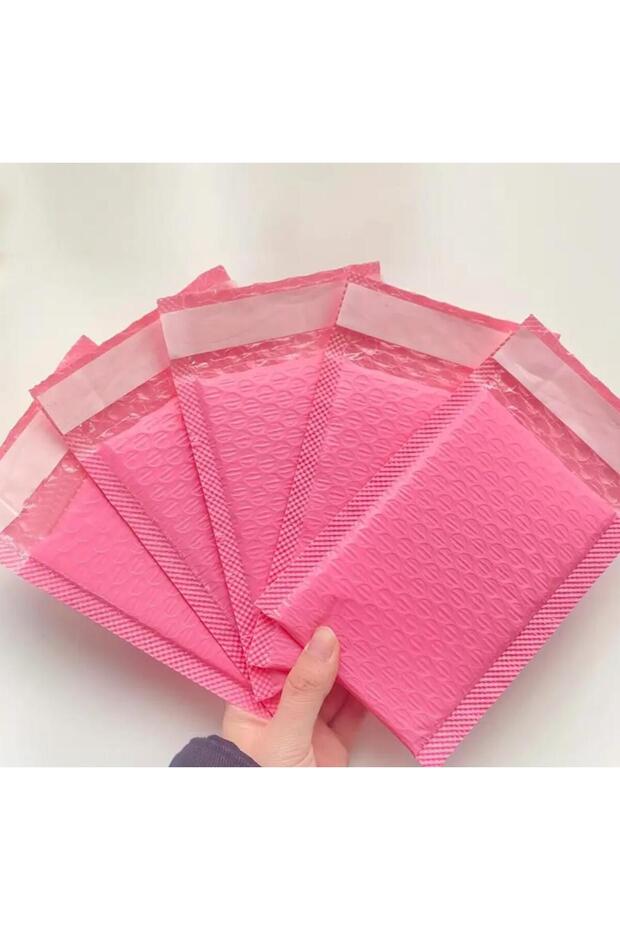 Bantlı Pembe Patpatlı Balonlu Kargo Poşeti E Ticaret poşeti 10 Adet 25x30+4 - 3