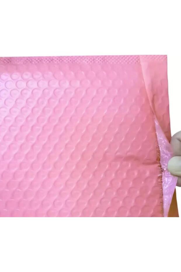 Bantlı Pembe Patpatlı Balonlu Kargo Poşeti E Ticaret poşeti 10 Adet 15x20+4 - 4