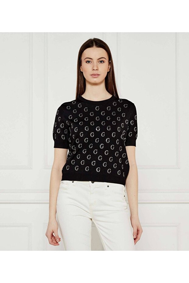 Jasmine g Cn Ss Boxy Swtr Women's Black Sweater W5Gr05Z3D60-Jblk