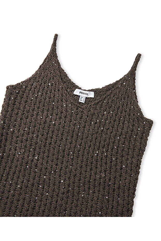 Payetli triko bluz - 4