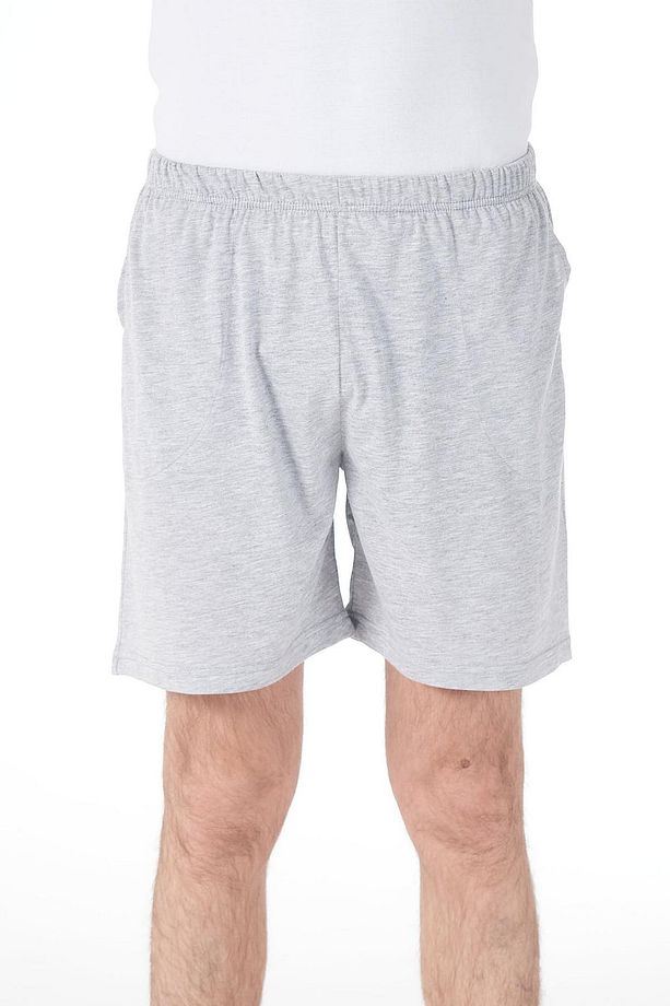 Erkek Pijama Penye Şort Tek Alt 151 Düz Gri - 3